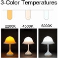 thumbnail image 5 of Mushroom Table Lamp, Vintage Lamp LED Desk Lamps Cordless Reading Light Rechargeable Night Light, 3-Way Stepless Dimmable Touch Lights, Summer Decorations for Home, 5 of 6