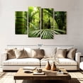 thumbnail image 2 of Elephant Stock Into The Jungle Wall Art - Horizontal Multi Panel Canvas - Living Room Wall Decor - Nature Multi Panel - Black And Green Decor - 84" x 54", 2 of 8