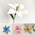 thumbnail image 4 of Hand Knitted Crochet Bouquet Artificial Flowers Realistic Hand Woven Yarn Lilies For Home Decor Wedding Centerpiece Gift 40Cm, 4 of 9