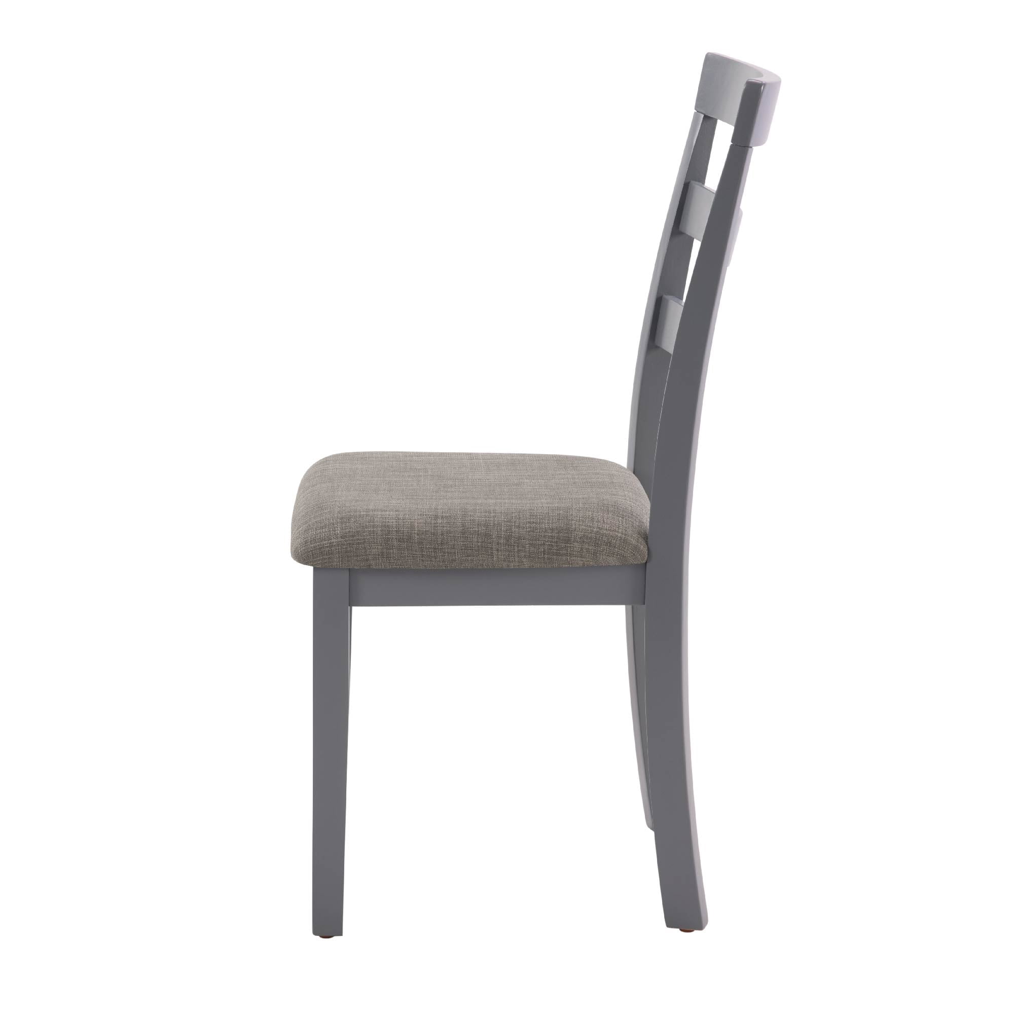 MAYEERTY Farmhouse Dining Chairs – Set of 2, Solid Wood Legs, High Ladder Back, Upholstered Seat, 275 lbs Capacity,Dark Brown