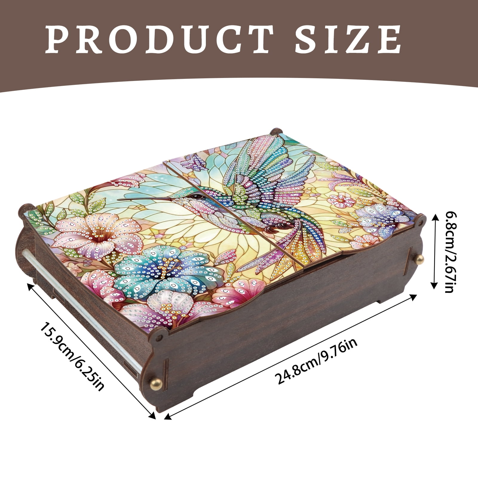Diamond Painting Kit Storage Box Flower and Bird DIY Multi-Purpose Craft Storage Box Ideal for Home Offices and Holiday Gifts