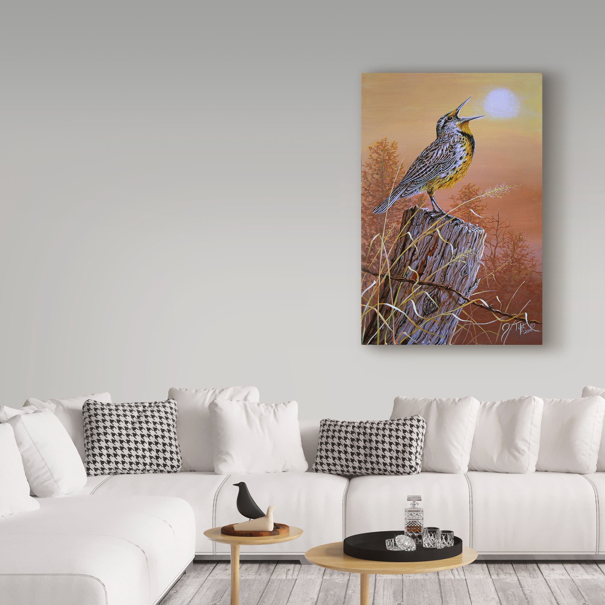 Trademark Fine Art 'Meadowlark Painting' Canvas Art by Jeff Tift