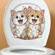 thumbnail image 1 of 29*29CM 3 piezas Pareja Gato 3D Autoadhesivo Tapa de Inodoro Pegatinas Divertidas Pvc Impermeable Asiento de Inodoro Pegatinas Para Tapa Pegatinas de Pared, 1 of 5