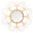 thumbnail image 1 of Decorative Flower Shape Woven Rattan Wood Round Modern Hanging Wall Mirror, 1 of 1