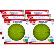 Nuk Kids Recycled Plastic Divided Plates, Assorted Colors, 2 Count (Pack of 6)