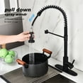thumbnail image 4 of CRO Decor Single Handle Touch Pull Down Sprayer Kitchen Faucet in Matte Black, 4 of 9