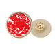 thumbnail image 1 of Corte de papel de China buey animal del Zodiaco Broche de oro metálico circular, 1 of 3