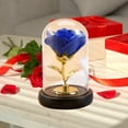 thumbnail image 4 of Mecorevxz Rose Flower Gifts for Women, Forever Rose, Galaxy Rose Flower Light Up in Glass Dome, Rose Gifts for Women Mom Wife Girlfriend (Blue), 4 of 6