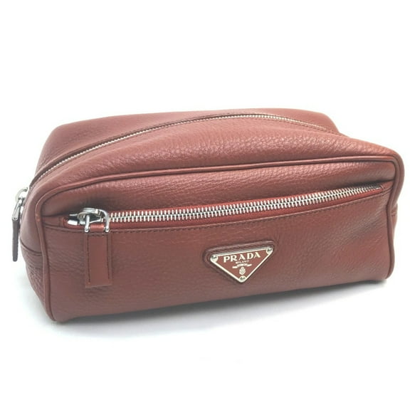 Pre-Owned PRADA accessory case Pouch Red (Good)