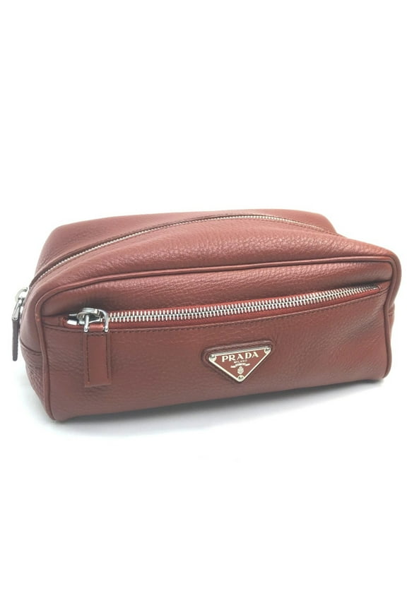 Pre-Owned PRADA accessory case Pouch Red (Good)
