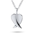 thumbnail image 2 of Bling Jewelry Womens Amulet Feathered Heart Angel Wing Pendant Necklace Antiqued, 2 of 6