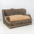 thumbnail image 2 of THE LICKER STORE Classic 27.5" x 18" Mediterranean Handwoven Rattan Pet Daybed with Machine-Washable Cushion, Kubu Gray, DBD1004A, 2 of 9