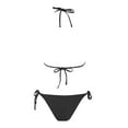 thumbnail image 5 of yueewhu Women's Sexy Halter Bikini Set Triangle Top String Swimwear Two Piece Swimsuits Cheeky Bathing Suit (Black, XL), 5 of 8
