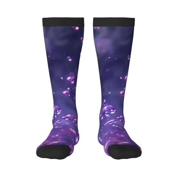 Balery Purple Bubble Abstract Art Calcetines novedosos Calcetines deportivos Calcetines hasta la rodilla Calcetines de algodón Calcetines originales y geniales