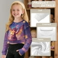 thumbnail image 6 of COEQINE Girls Pullover Tops Crop Top Long Sleeve Sweatshirt Fall Winter Sweater Outfits Loose Fit Casual Crewneck Shirt for Age 5-6, Cute Dragon Star Cloud, 6 of 7