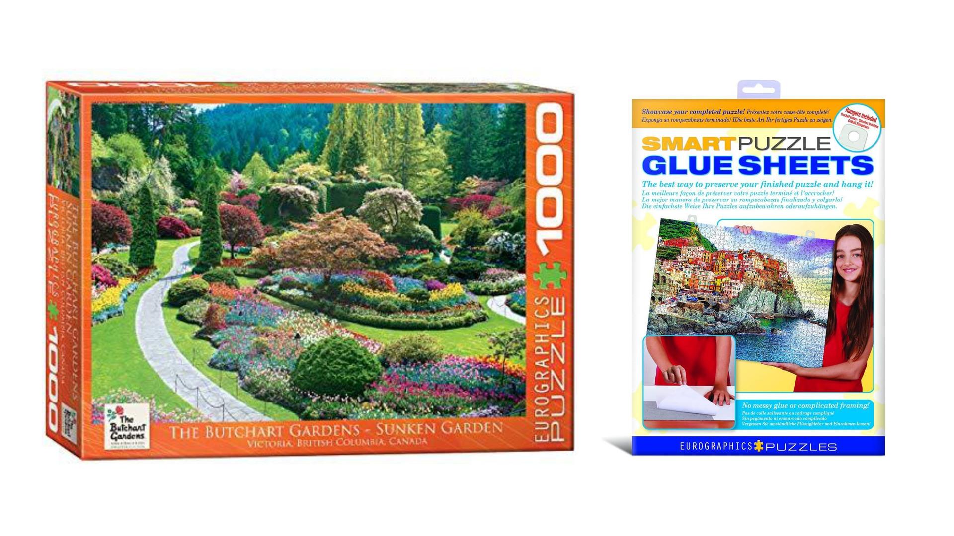Bundle of 2 EuroGraphics Butchart Gardens Sunken Garden Jigsaw