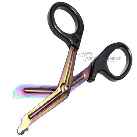 VR Instrument Supply Trauma Shears Bandage Scissors Safety with Blunt Tip and Serrated Blade Tough and Durable German Steel Light and Comfortable Grip Nurse EMT Tool 7.5"