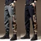 thumbnail image 2 of Pantalones cargo para hombre, pantalones de trabajo grises, pantalones para hombre, otoño, nailon apilado, Y2k, pantalones holgados de lujo baratos, talla grande, informales, 2 of 5