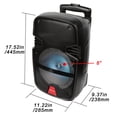 thumbnail image 5 of Curuk Portable Bluetooth Portable Speaker 8" Woofer PA System w/ Mic RC LED Handle Wheels, 5 of 10