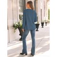 thumbnail image 6 of SHIBEVER Long Sleeve Shirts for Women Fall Womens Tops Crew Neck Shirts for Women with Pocket Pullover Basic Winter Clothes Trendy Blue L, 6 of 10