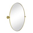 thumbnail image 7 of Bathroom Vanity 20x30" Stainless Steel Metal Framed Gold Oval Pivoting Bathroom Mirror, 7 of 7