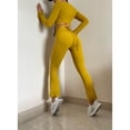 thumbnail image 4 of Leggings Acampanados Talle Alto Color Puro Elástico Suave Longitud Completa Casual Delgado Acampanado Leggings Deportivos para Mujer Amarillo L, 4 of 6