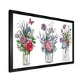 thumbnail image 2 of Designart 'Transparent Vases With Bouquets of Wildflowers I' Farmhouse Framed Art Print, 2 of 4