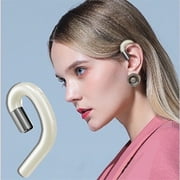 Bluetooth Headphones Non Ear Plug, Noise Cancelling Handsfree Headset Ear-Hook Wireless Headphones with Microphone for IPhone and Android Smart Phones, Double-click The Power Button To Change Language