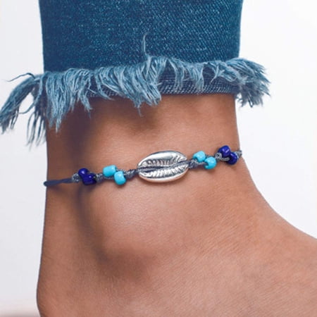 Boho Shell Cheville Bracelet Argent Mode Perle Plage Bijoux Charme Pendentif Tisse Pied Chaine Pour Femmes Et Filles Walmart Canada