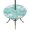 Mint, Teal, White, variant on Round Outdoor Tablecloth with Umbrella Hole and Zipper, Tropical Palm Tree Tablecloth with Elastic Waterproof, Navy Blue White Plants Coastal Leaf Patio Table Covers for 31" - 35" Picnic Pool Tables