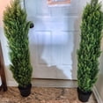 thumbnail image 2 of Poetree 2 Pack Artificial Tree 5 FT Artificial Cedar Topiary Trees for Outdoors Potted Fake Pine Trees Faux Evergreen Plants for Home Porch Decor, 2 of 13