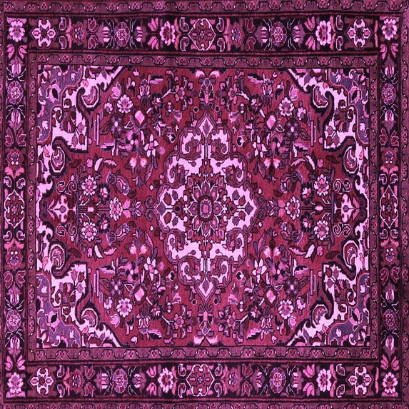 Ahgly Company Indoor Square Persian Purple Traditional Area Rugs, 8' Square