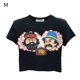 thumbnail image 1 of Camiseta de dibujos animados Mujer Casual Manga corta Cuello redondo Sexy Chaqueta, Negro, M Methold AP001535-05B, 1 of 7