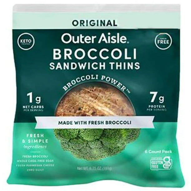 Outer Aisle Broccoli Bread Keto, GlutenFree, Low Carb Sandwich
