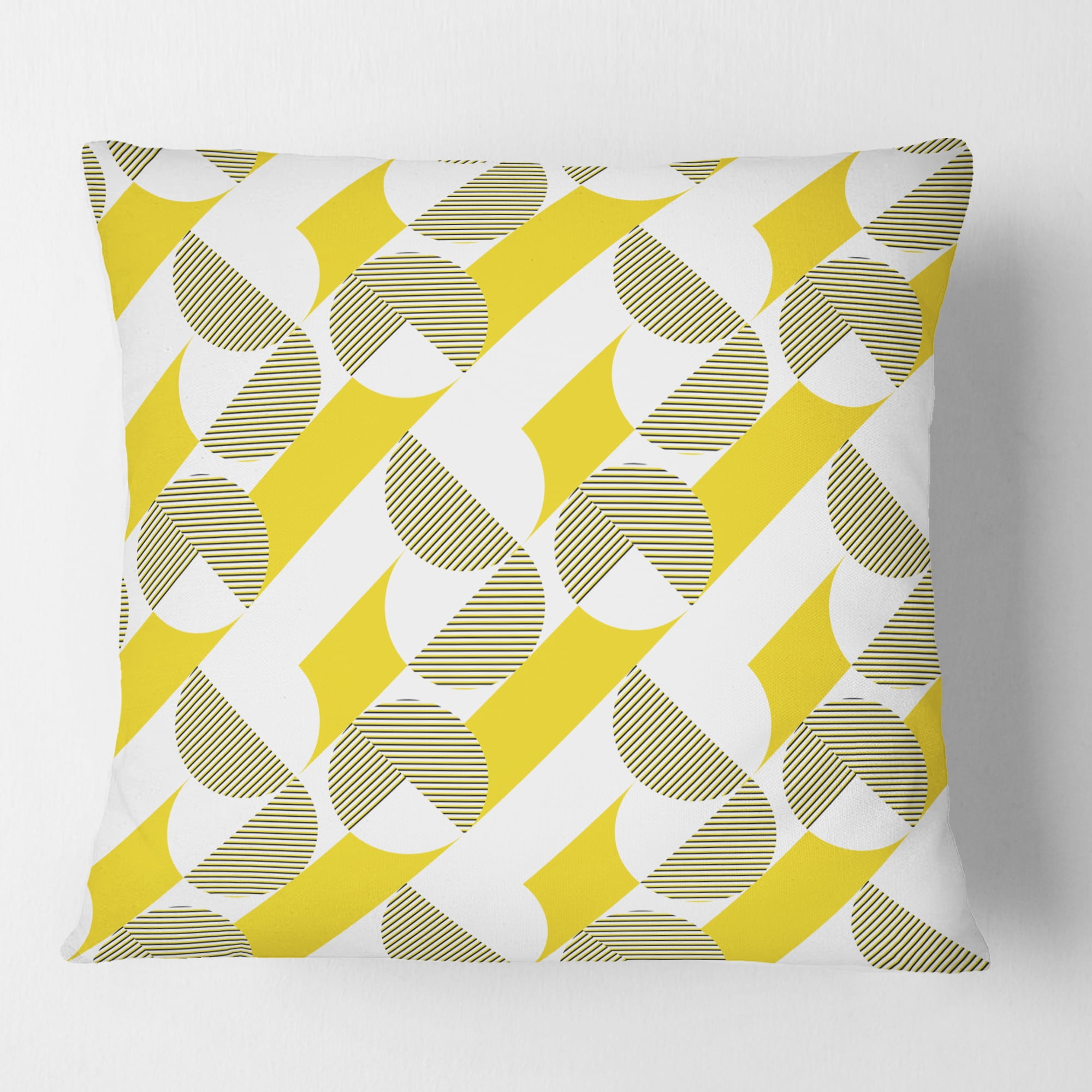 Designart Abstract Retro Geometric II' Mid-Century Modern Throw Pillow - 18x18