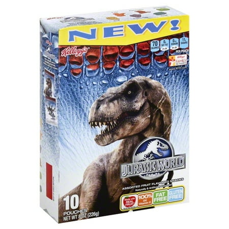 Kellogg's Jurasic World Assorted Fruit Flavored Snacks Pouches, 8 Oz., 10 Count