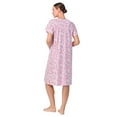 thumbnail image 4 of Aria Women's 100% Cotton Raglan Sleeve Smocked Neck Sleepwear 40" Gown, Sizes XS-5X, 4 of 8
