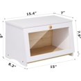 thumbnail image 2 of HOMEKOKO Wooden Bread Bin for Kitchen Counter Single Layer Bamboo Large Capacity Food Storage Container (White), 2 of 6