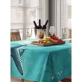 thumbnail image 6 of Ocean Shark Table Cloth, Teal Green Wave Summer Beach Coastal Waterproof Tablecloth for Rectangle Tables, Reusable Washable Fabric Table Cover for Restaurant Kitchen Dining Tables 60"x84", 6 of 6