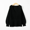 thumbnail image 6 of IROINNID Womens Sweater V-Neck Pullover Sweater Solid Color Comfy Mid-Length Long Sleeve Sweater, 6 of 9