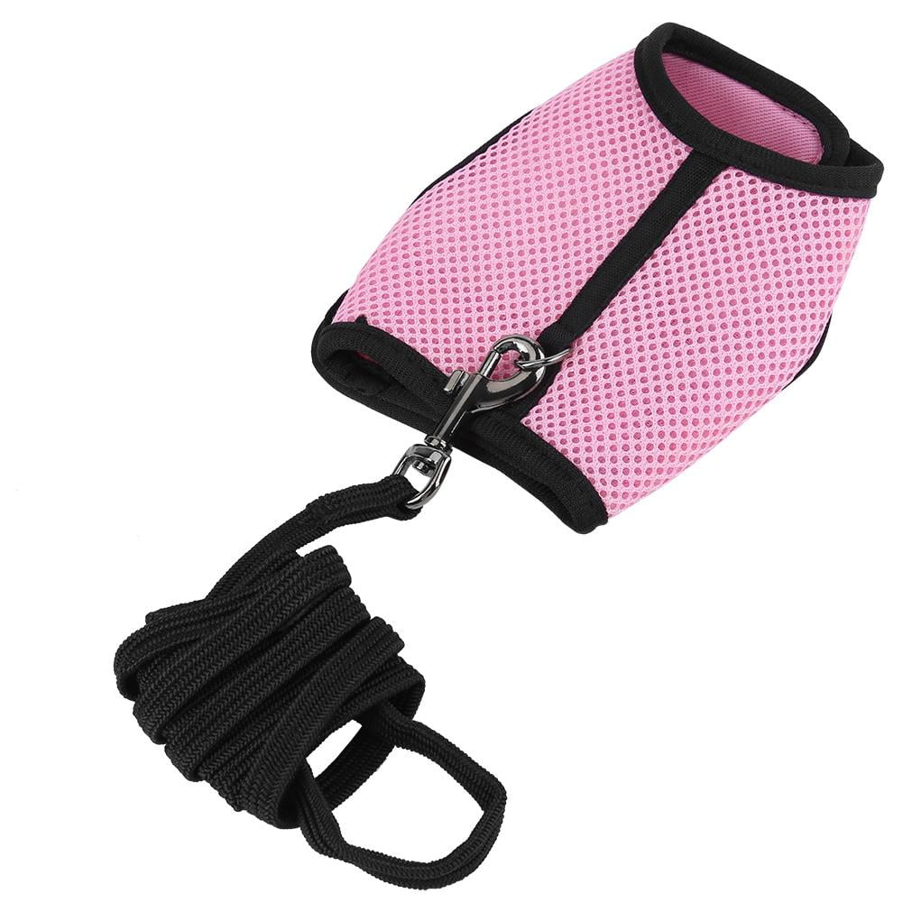 2 Pieces Bunny Rabbit Harness with Leash Cute Adjustable Buckle Breathable Mesh Vest for Kitten Puppy Small Pets Walking Blue, Pink,L