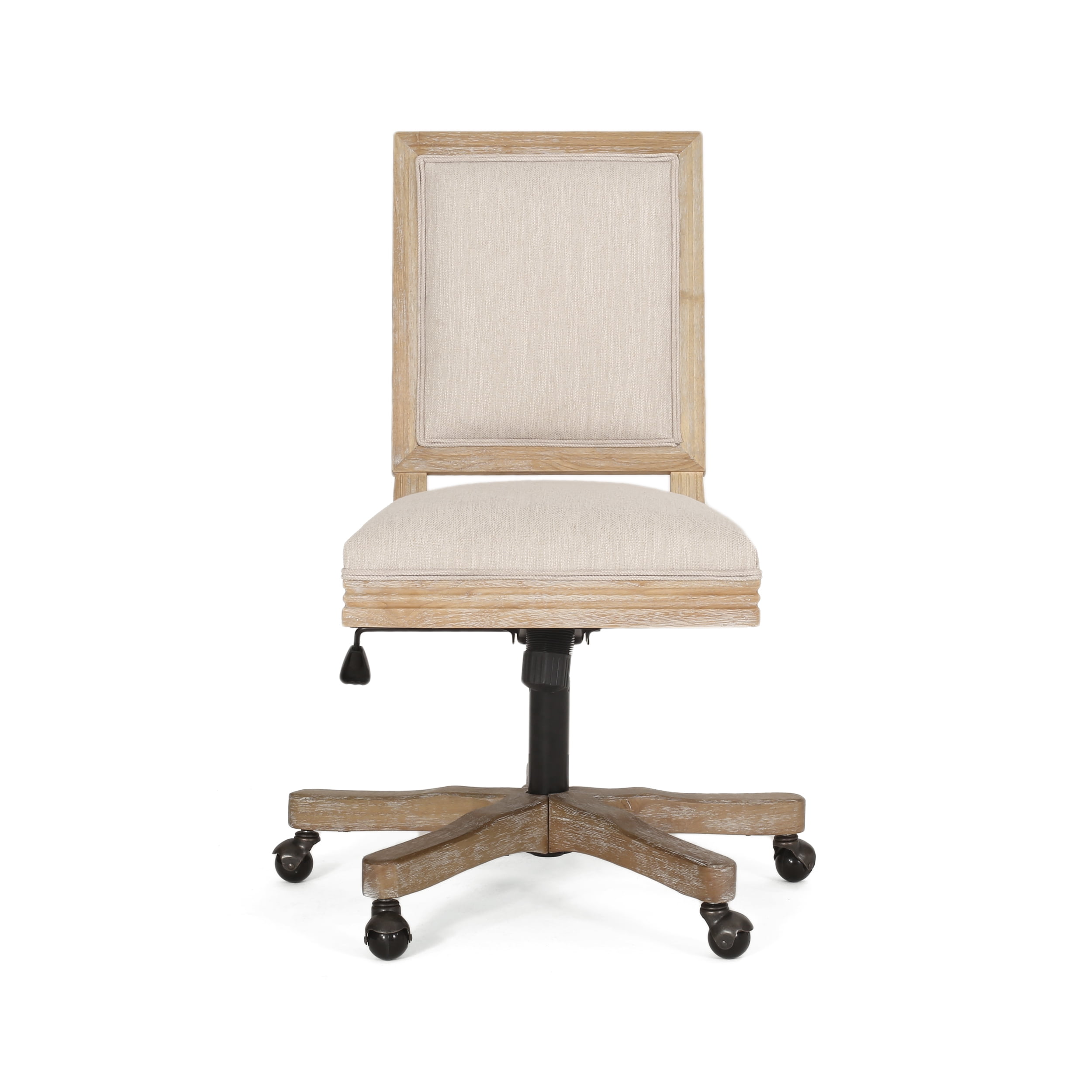 Swivel&Lift Office Chair,Beige+Natural Fabric Furniture Primary Living Space Display Shelving Etageres