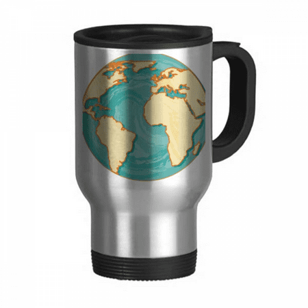 

Earth Blue Ocean Yellow World Travel Mug Flip Lid Stainless Steel Cup Car Tumbler Thermos