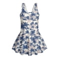 thumbnail image 6 of DISNIMO Palm Tree Print Girl One Piece Swimsuit Kids Sleeveless Swimwear Skirted Soft U Neck Bathing Suit Quick Dry Swim Dress 3-4Y, 6 of 8