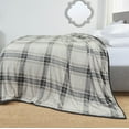 thumbnail image 1 of Nestl Ultra Plush Heavy Thick Raschel Imitation Mink Bed Blanket, 55 x 82, Gray Plaid, 1 of 5