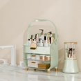 thumbnail image 5 of Makeup Organizer Countertop With Lid And Drawers Large Skin Care Cosmetic Display Case Holder for Vanity Desk Bathroom Storage Box,Green With Brush Holder, 5 of 10