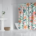 thumbnail image 2 of Floral Shower Curtain Watercolor Botanical Bathroom Decor Rustic Flower Design Fabric Bath Curtain for Tub Country Style Home Accessories with Hooks，72x72in, 2 of 5