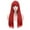 Red, variant on BERON Light Blonde Wigs Straight Long Hair Wigs with Bangs Women Fashion Heat Resistant Synthetic Natural Looking Wig