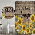 thumbnail image 5 of Sunflower Shower Curtain, Waterproof Shower Curtains for Bathroom, Farm Floral Love Brown Vintage Brown Wood Grain Washable Fabric Bathtub Curtain Set Bath Decor with 12 Hooks Standard 72"x72", 5 of 8