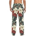 thumbnail image 4 of FORMRS Mens Pajama Pants with Pockets Sleepwear Lounge Bottoms Sizes S-2XL, White Christmas Leaves, 4 of 7